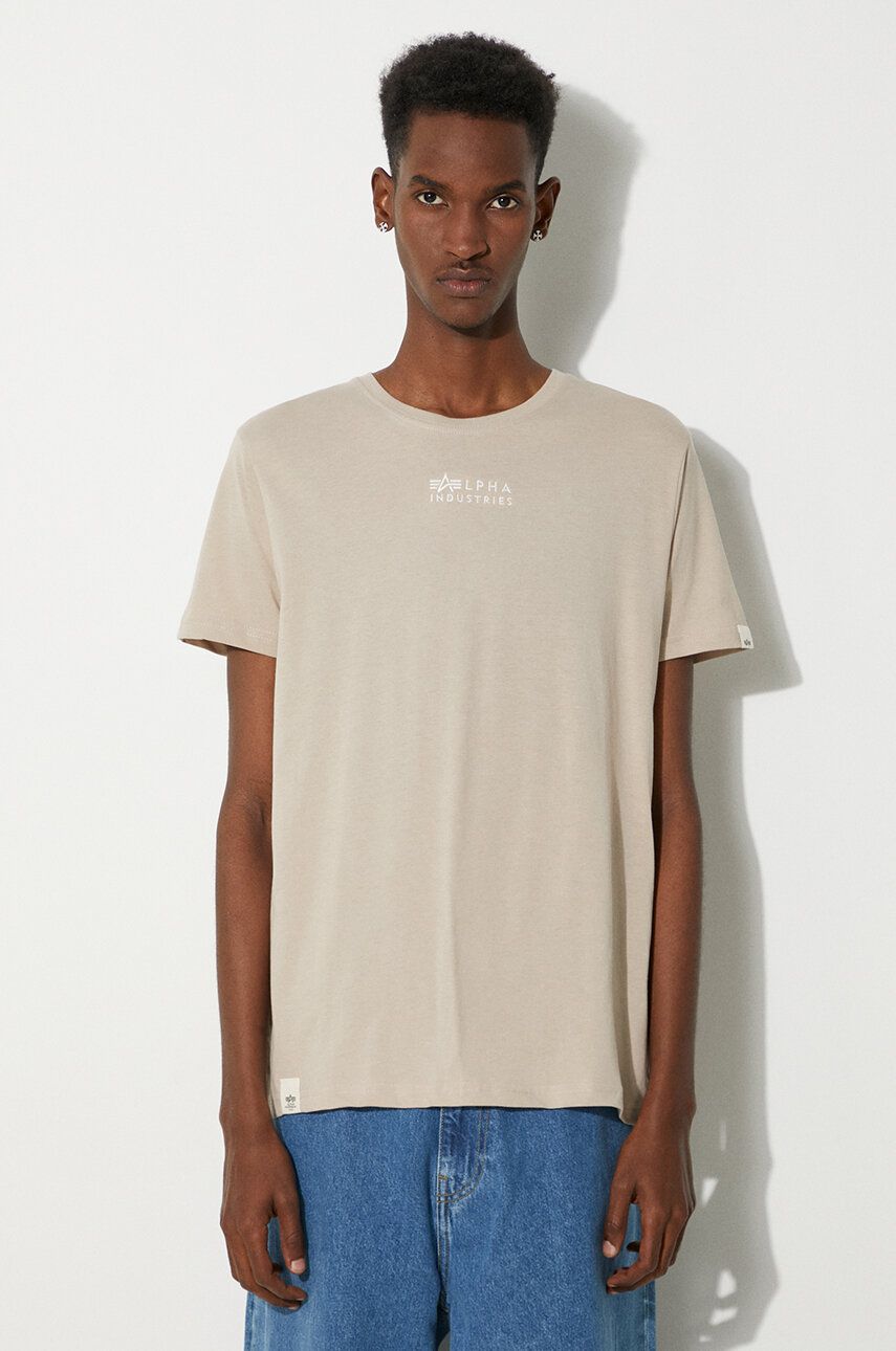 Majica kratkih rukava Alpha Industries T-Shirt With Print Bež | 118529.627, 0