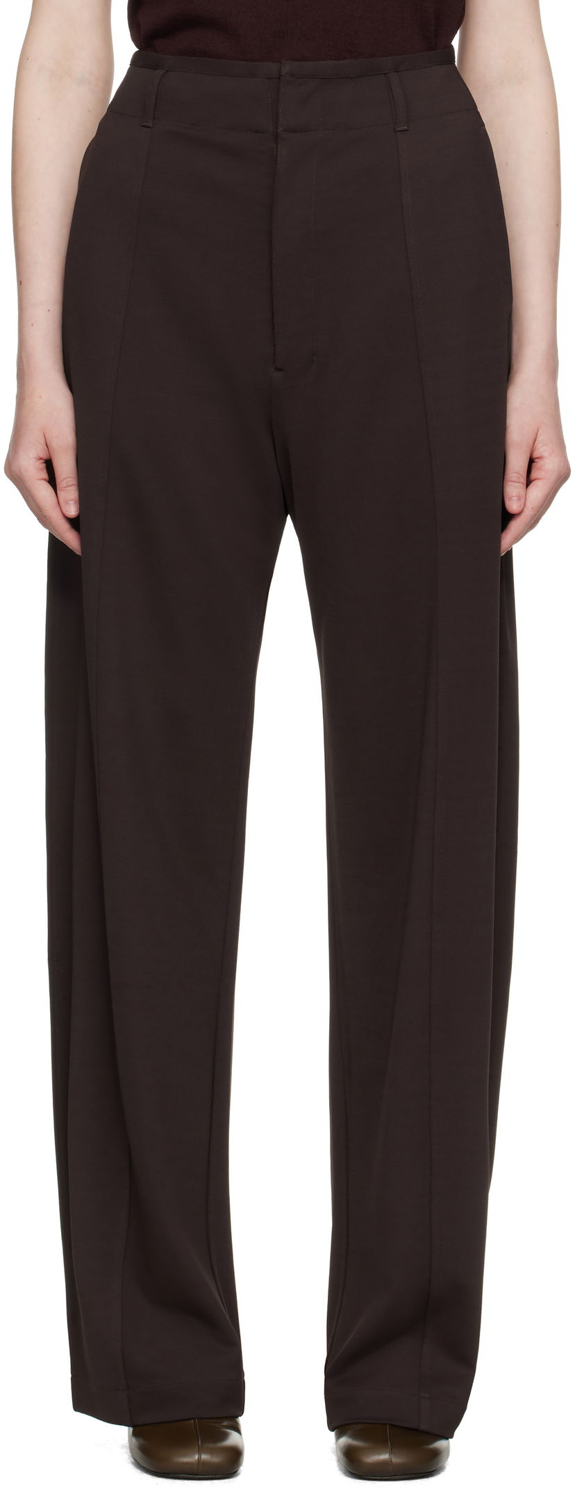 Hlače LEMAIRE Lemaire Relaxed Volume Trousers Smeđa | PA1205 LJ1034