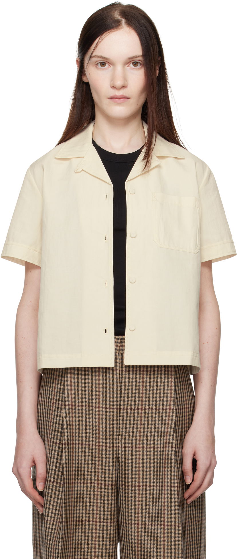 Košulja A.P.C. A.P.C. Maeva Cropped Camp Collar Shirt Bež | COHEJ-F12583