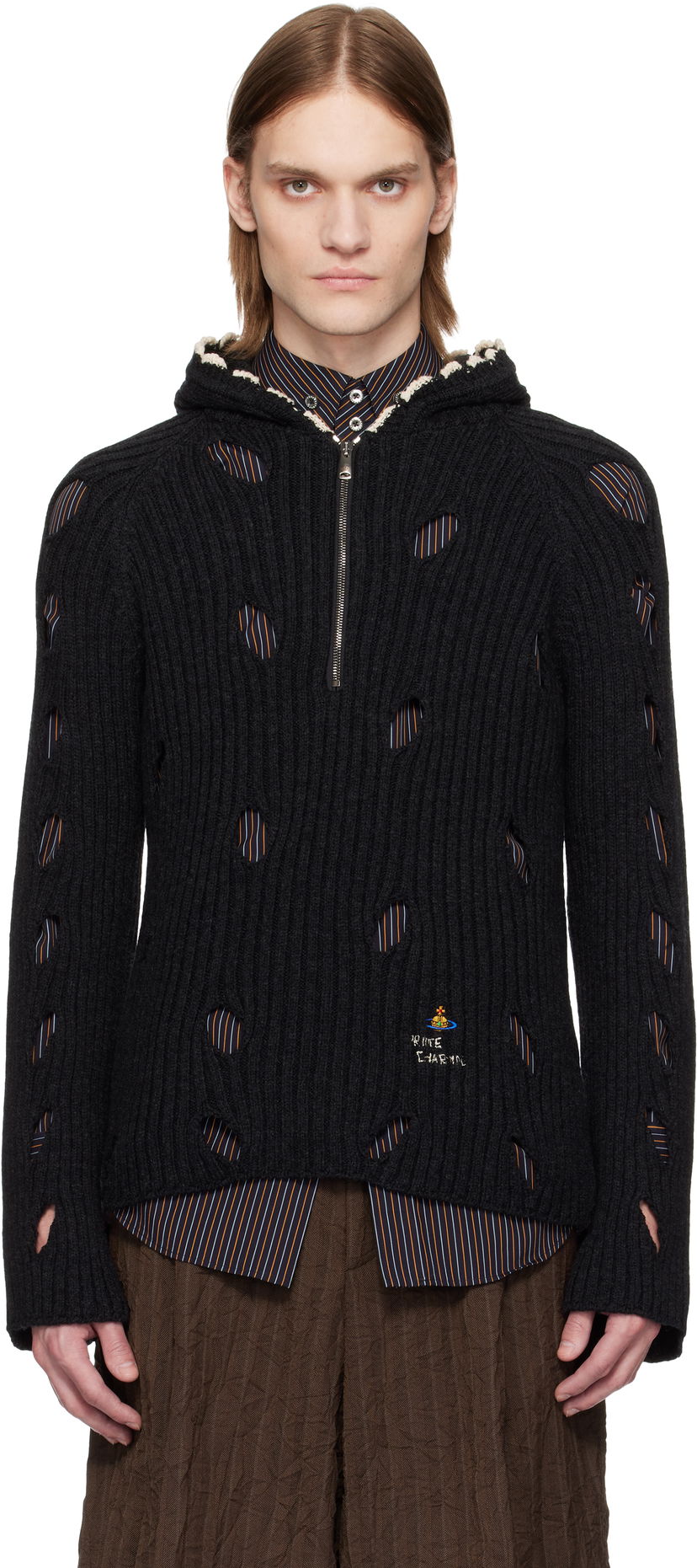 Džemper Vivienne Westwood Vivienne Westwood Slash Hoodie Crna | 38030051-Y003H-