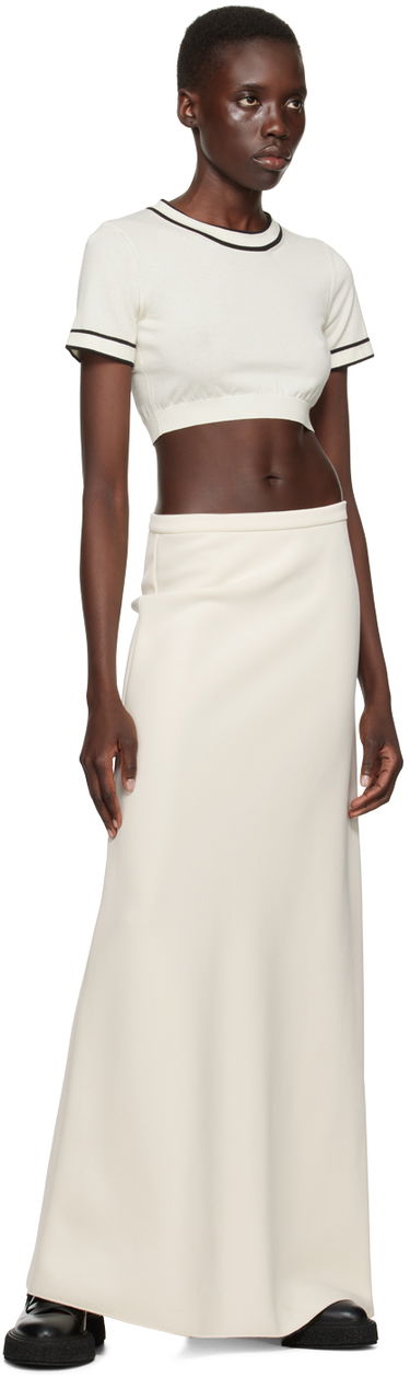 Crop top Max Mara Max Mara Uscio Cropped T-Shirt Bijela | 2411361042600, 3