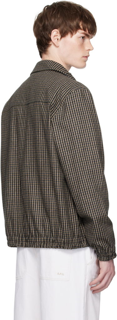 Jakna A.P.C. A.P.C. Gilbert Houndstooth Zip Jacket Smeđa | WOASP-M32018, 2