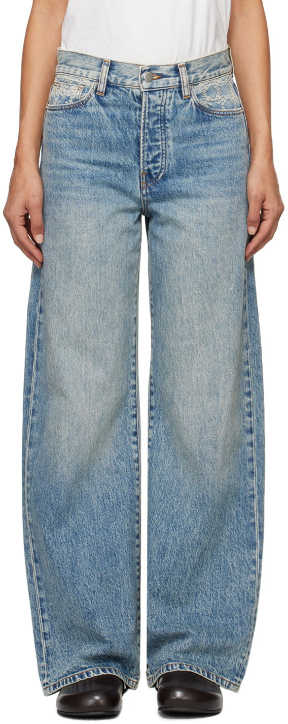 Jeans AMIRI High Rise Wide Jeans Plava | AWDNGG1005