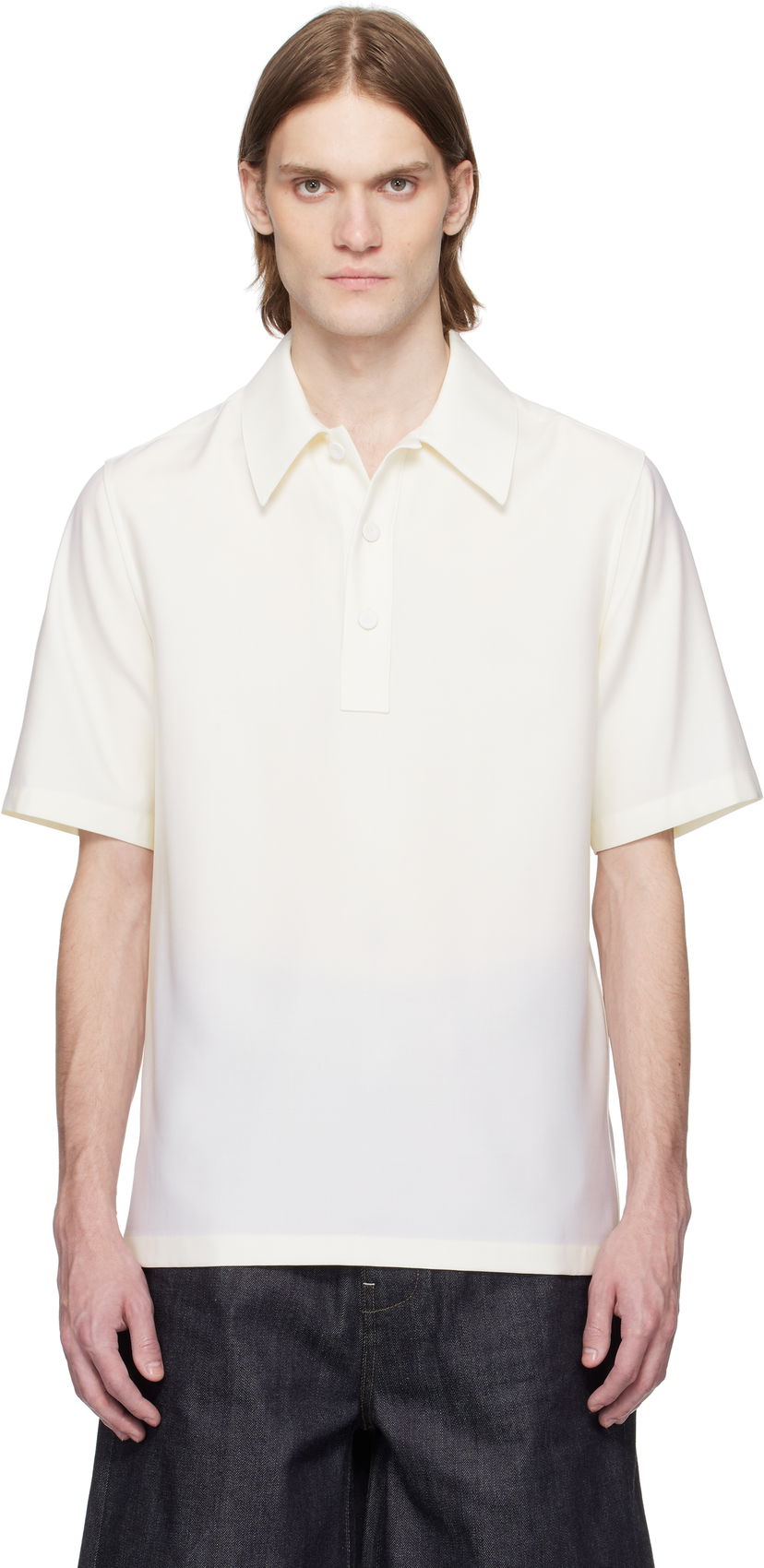 Polo majica Jil Sander Jil Sander Virgin Wool Polo Bijela | J21DL0223_J40224