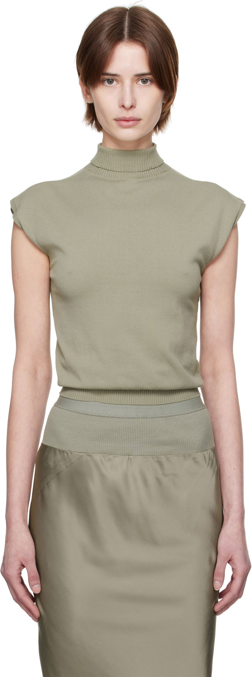 Suknja Rick Owens Rick Owens Hollywood SL Turtleneck Top Zelena | RP01E7606 VI