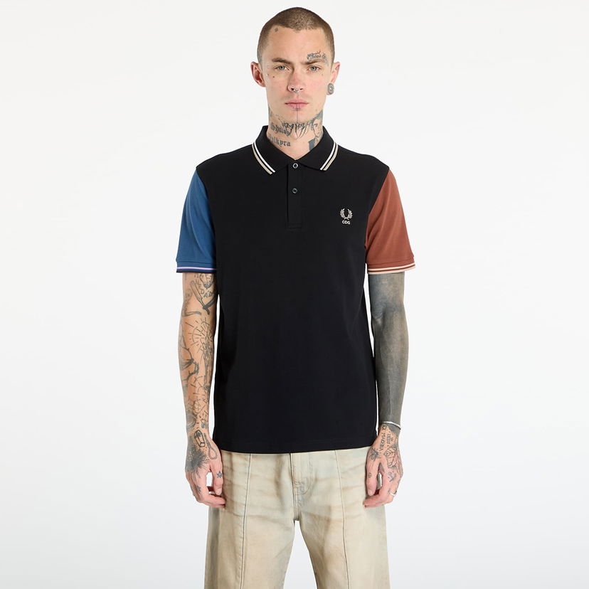 Polo majica Comme des Garçons Comme des Garçons SHIRT x Fred Perry Color Block Polo Knit Višebojno | FP-T502-W25 Black
