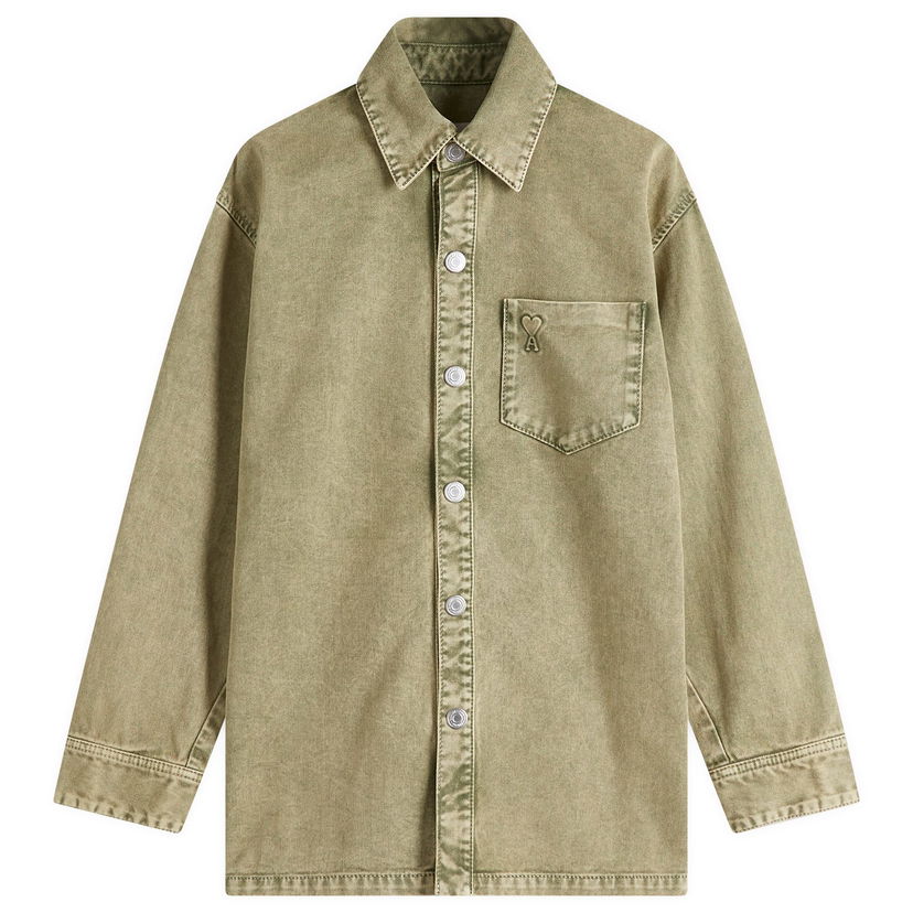 Košulja AMI AMI Paris ADC Denim Overshirt, Size Large Zelena | FJK273-DE0064-375