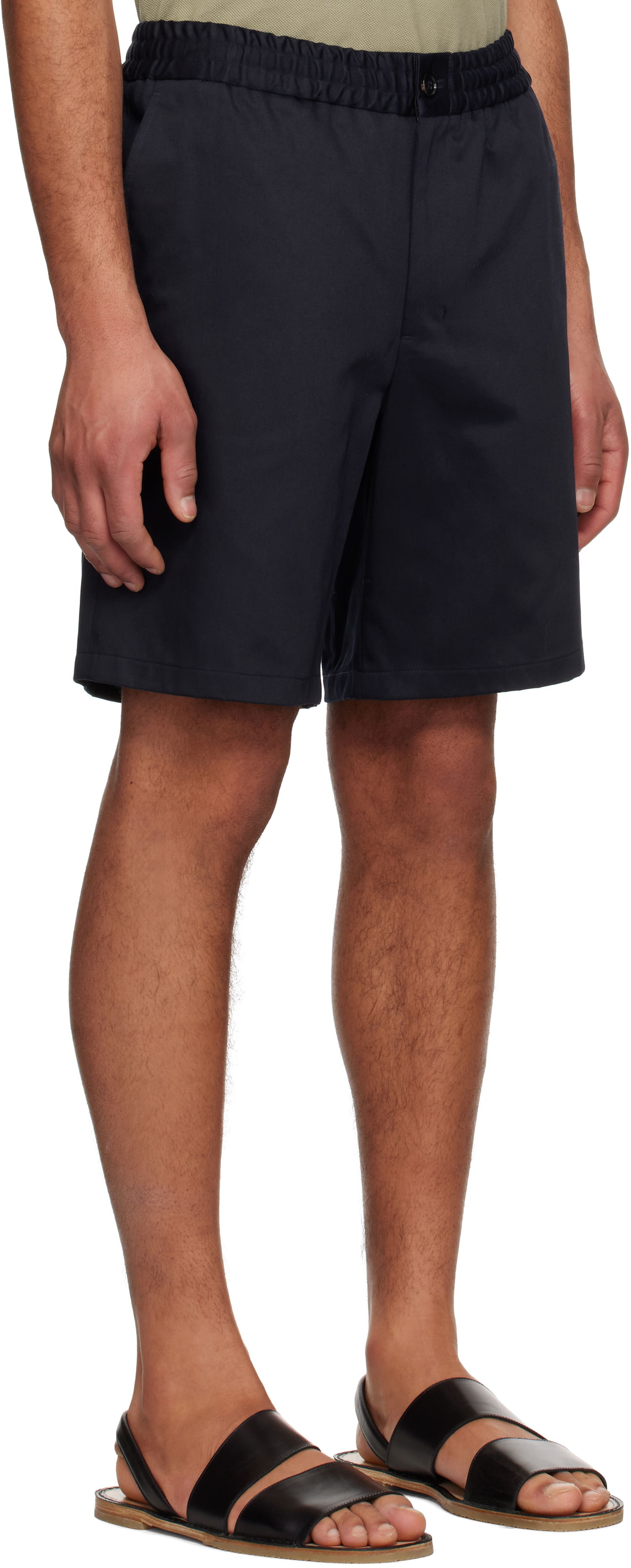 Kratke hlače AMI AMI Paris Elasticated Waist Shorts Tamnoplava | HSO303.CO0103, 1