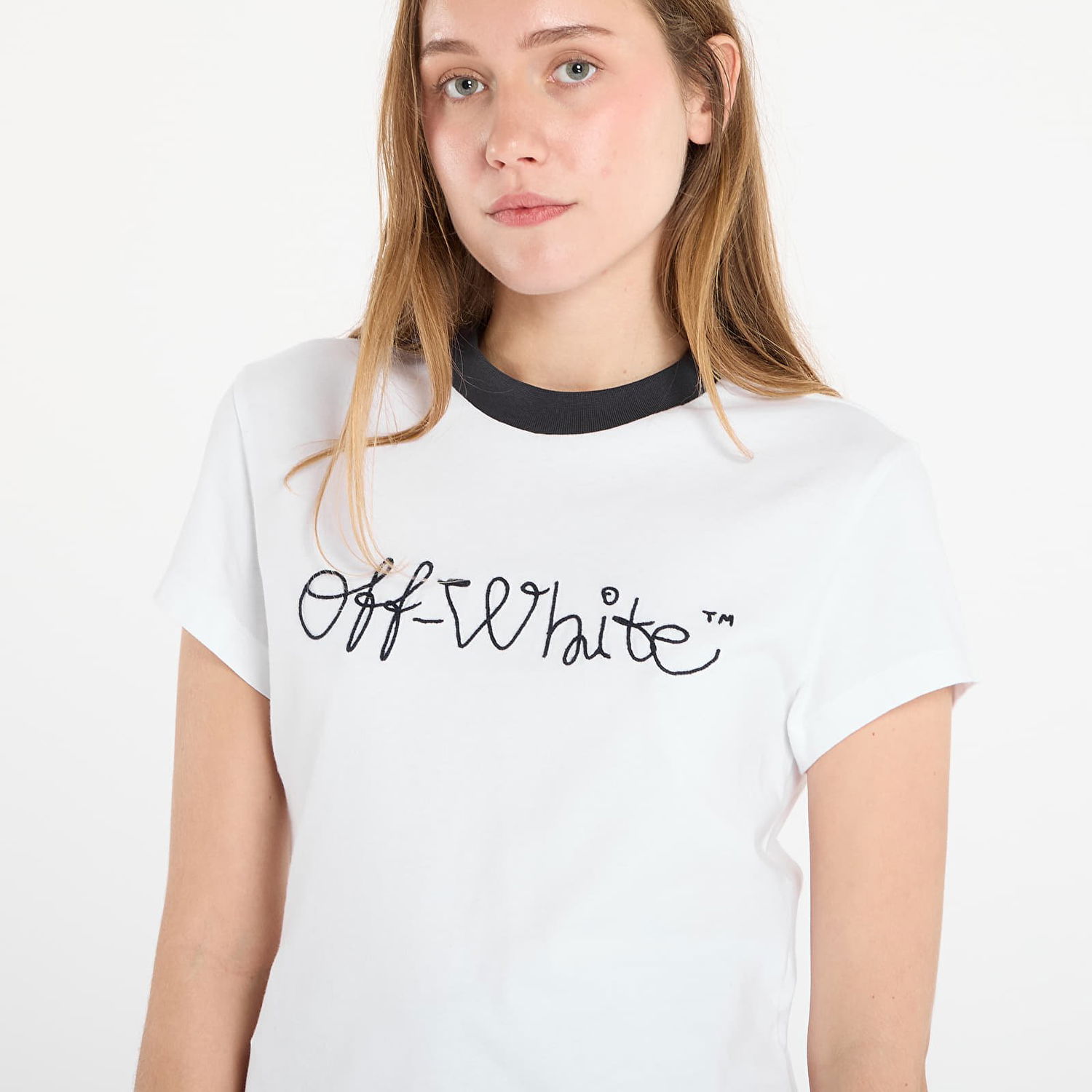 Majica kratkih rukava Off-White Emb Script Logo Fitted T-Shirt Bijela | OWAA112F25JER0010148, 1