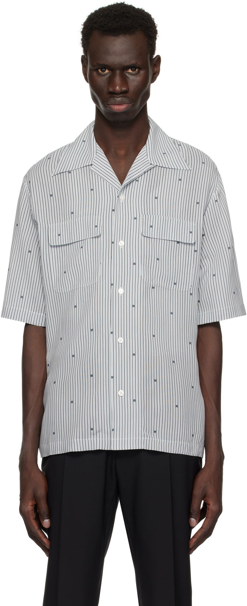 Košulja AMIRI AMIRI 'MA' Pinstripe Camp Shirt Bijela | AMSTCA1103