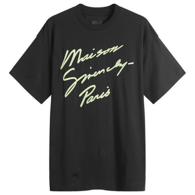 Majica kratkih rukava Givenchy Script Logo Regular Fit T-Shirt Crna | BM71MG3YPH-013