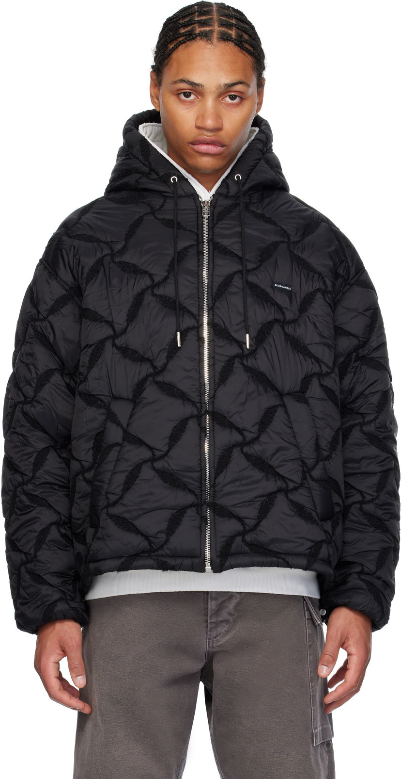 Pernata jakna Bluemarble Hooded Bomber Jacket Crna | JA68 NY10B24 BLK