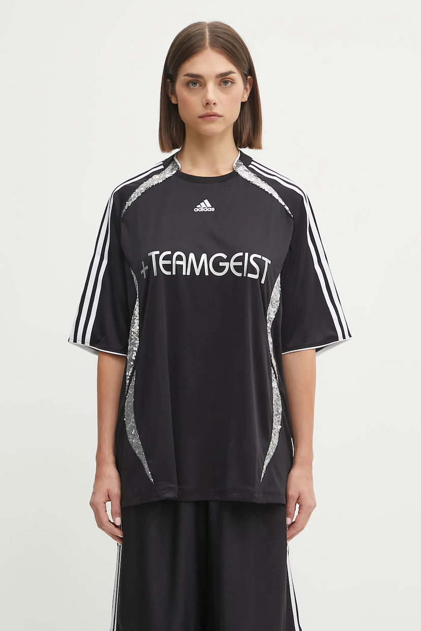Majica kratkih rukava adidas Originals adidas Originals Oversized +Teamgeist Jersey T-Shirt Crna | KE9792