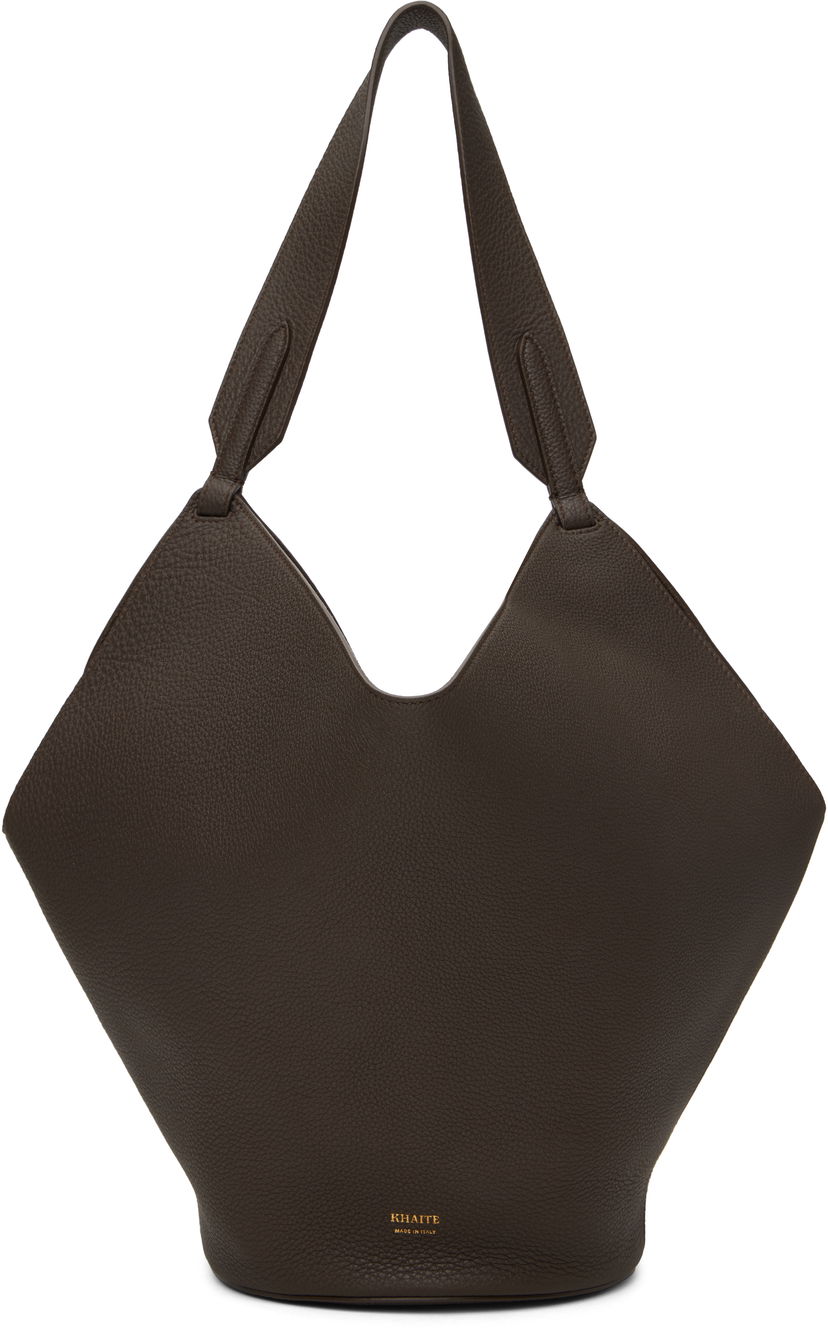 Tote bag Khaite Small Lotus Leather Tote Bag Smeđa | H2043-914