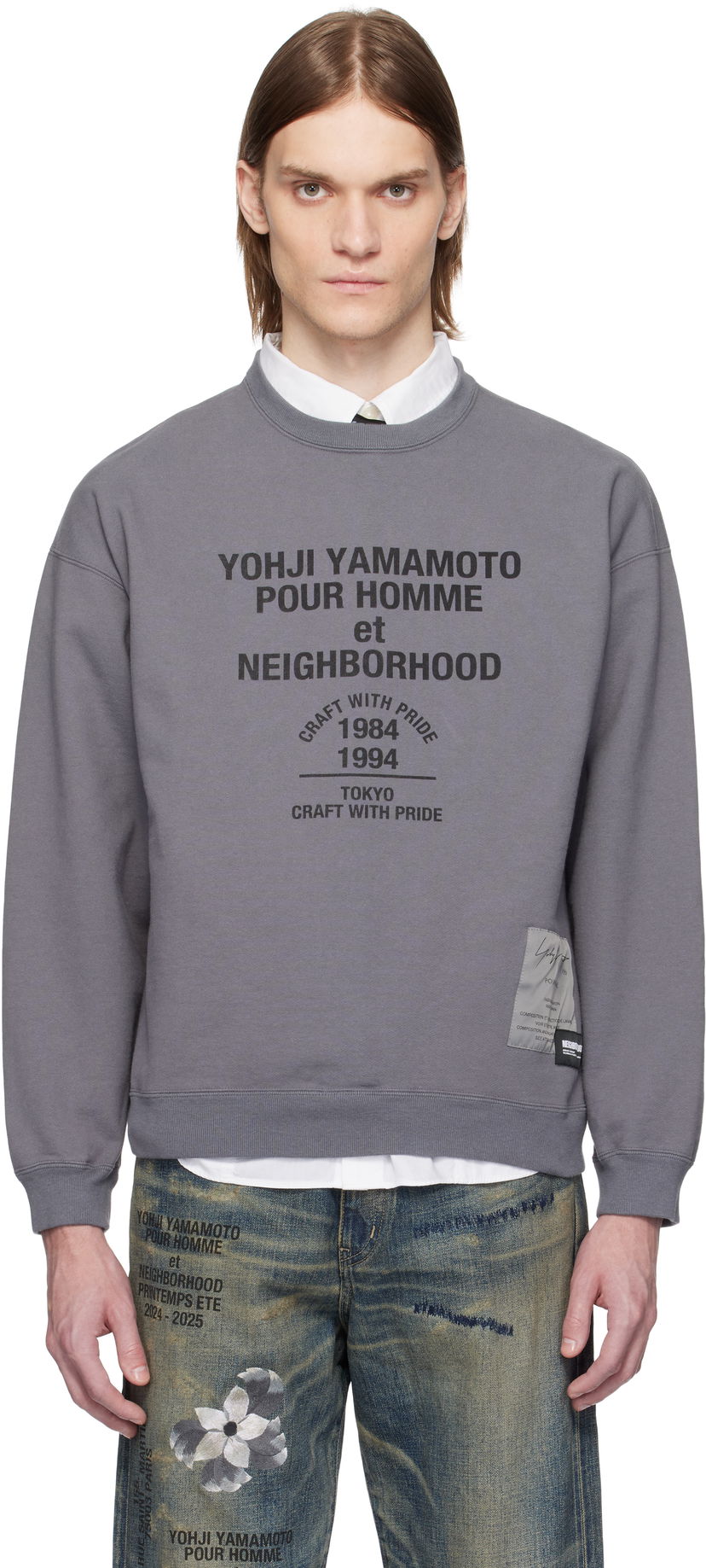 Džemper Yohji Yamamoto Yohji Yamamoto x Neighborhood Edition Long Sleeve Sweatshirt Siva | HP-T88-995