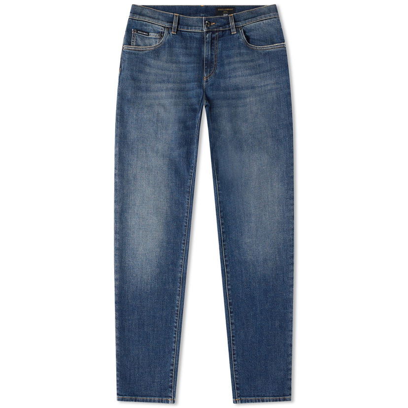 Jeans Dolce & Gabbana Slim Fit Denim Jean Washed Tamnoplava | GY07CDG8GW9-S9001