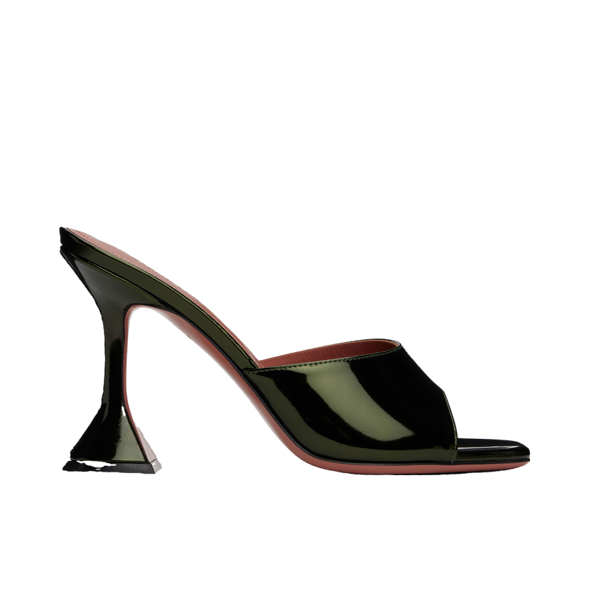 Tenisice i cipele Amina Muaddi Lupita Slipper Heeled Sandals Zelena | LUPITA SLIPPER MIRROR