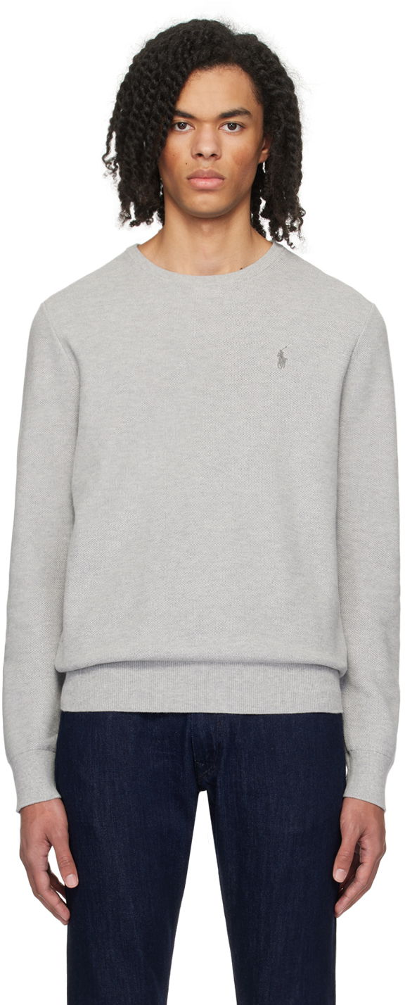 Džemper Polo by Ralph Lauren Textured Sweater Siva | 710918163002