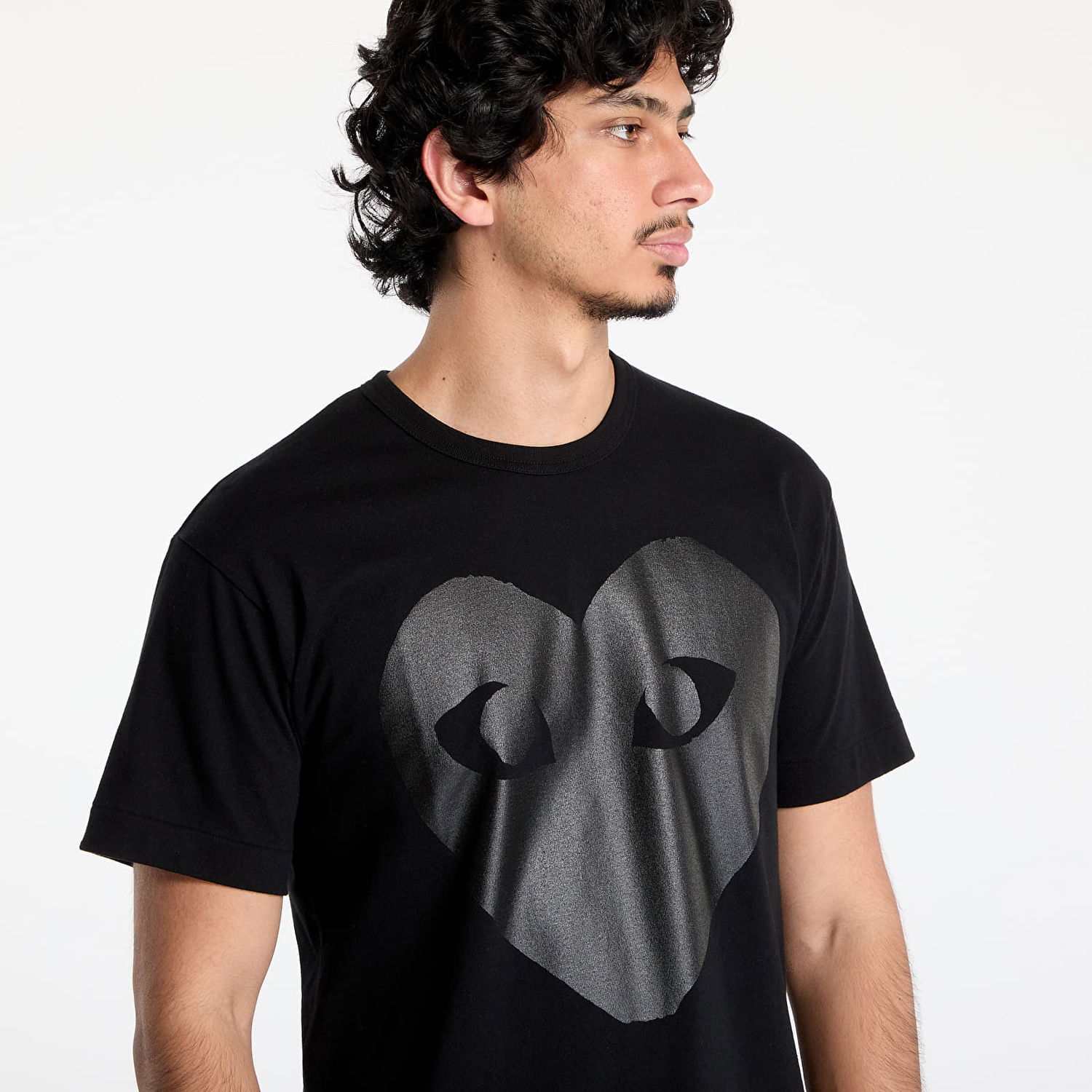 Majica kratkih rukava Comme des Garçons Comme des Garçons PLAY Logo Print Knit T-Shirt Crna | AX-T190 BLACK, 1
