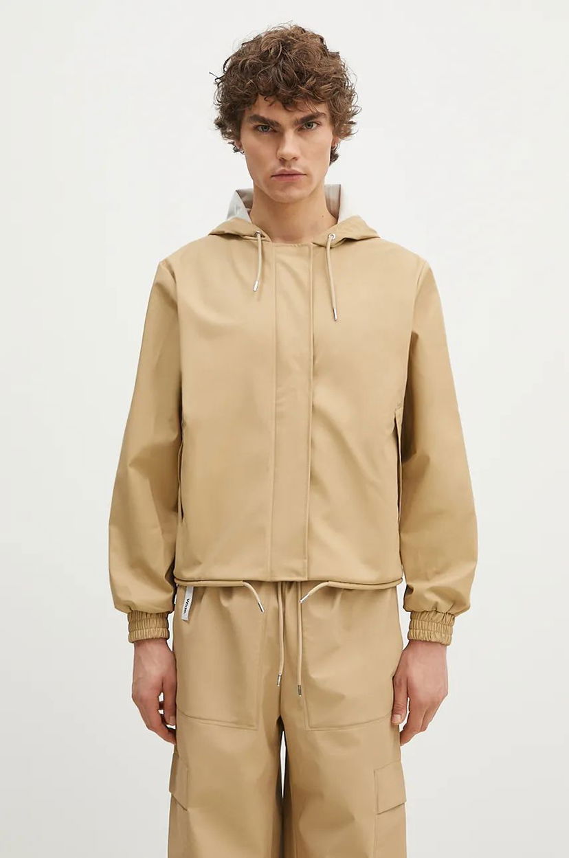Dukserice Rains Hooded Casual Jacket Bež | 18040