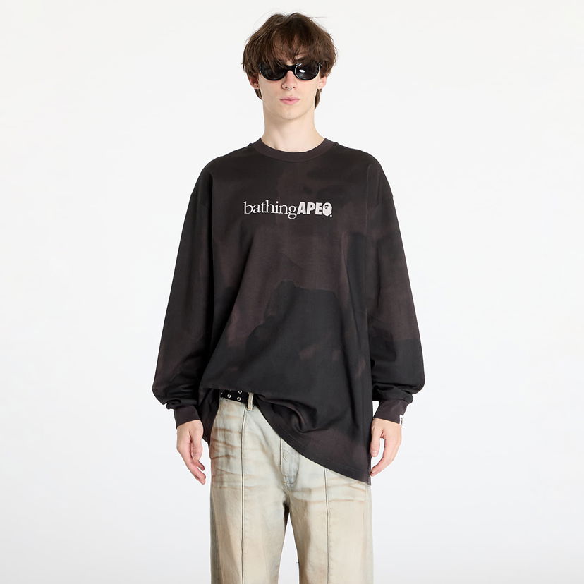 Majica kratkih rukava BAPE Overprint Logo Relaxed Fit Long Sleeve Tee Black Crna | 001LTK801301M BLK
