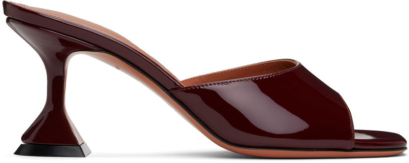 Dodaci Amina Muaddi Amina Muaddi Lupita 70 Heeled Patent Leather Sandals Tamnocrvena | LUPITA SLIPPER 70 PATENT