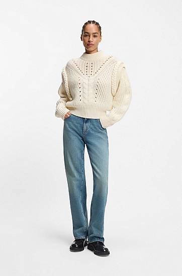 Tenisice i cipele BOSS Lace-up Leather Boots with Buckle Detail and Chunky Sole Crna | 50552772, 1
