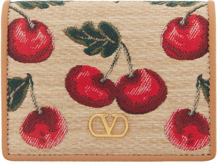 Novčanik Valentino Valentino Garavani VLogo Signature Cherryfic Jacquard Wallet Bež | 6W0P0AJ3CJR