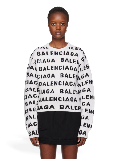 Džemper Balenciaga Jacquard Sweater Bijela | 761591 T1673