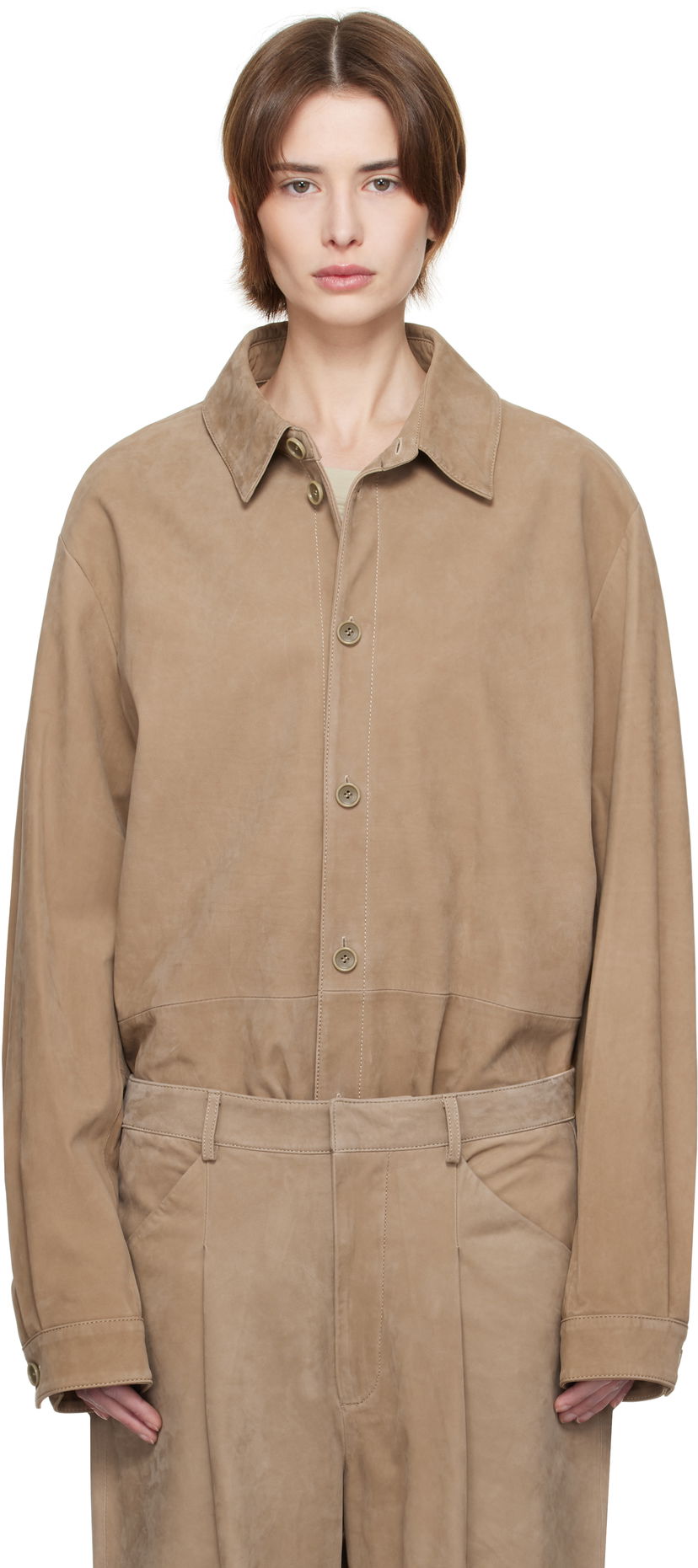 Košulja Entire Studios Entire Studios Recurrent Suede Overshirt Bež | ES2673SS