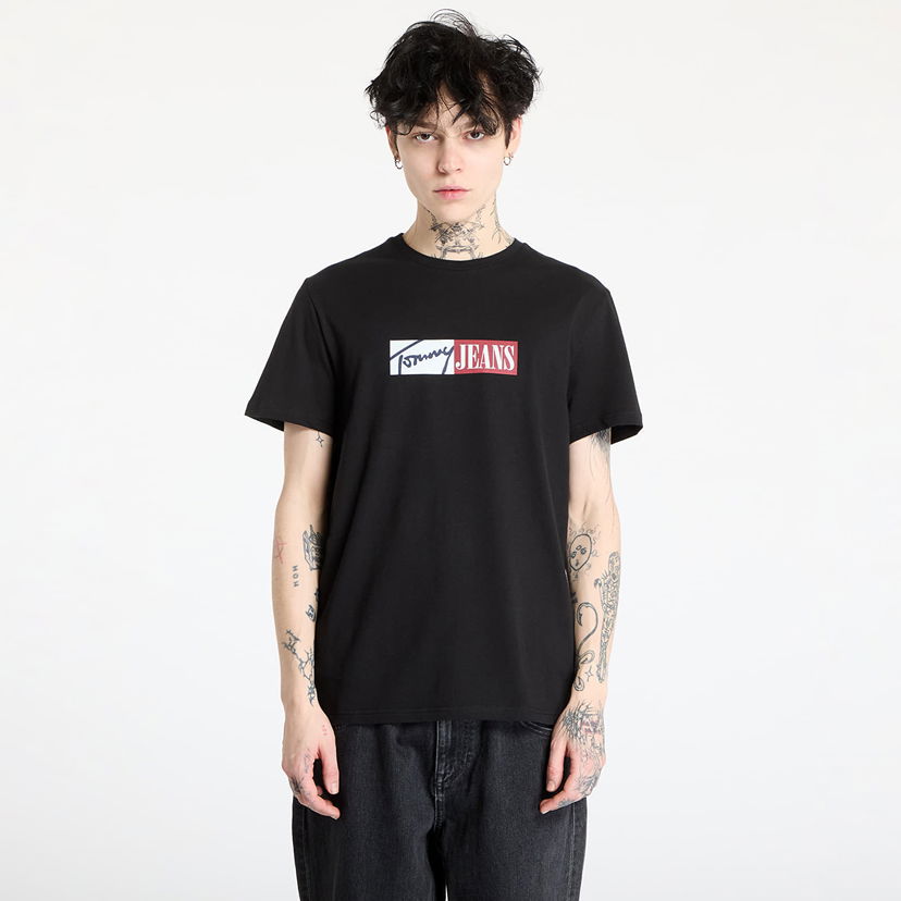 Majica kratkih rukava Tommy Hilfiger Tommy Jeans Slim Graphic Tee Crna | DM0DM20365 BDS