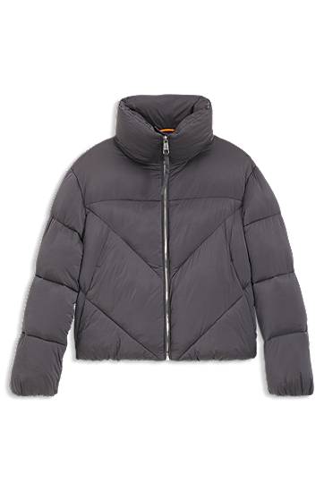 Pernata jakna BOSS Lustrous Puffer Jacket Siva | 50548035