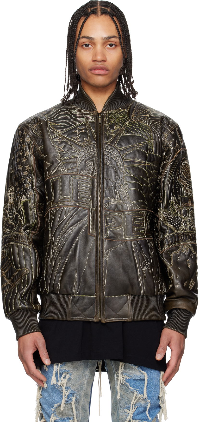 Bomber jakna Who Decides War Who Decides War Pelle Pelle Edition Monument Leather Jacket Smeđa | 1131480017SS25