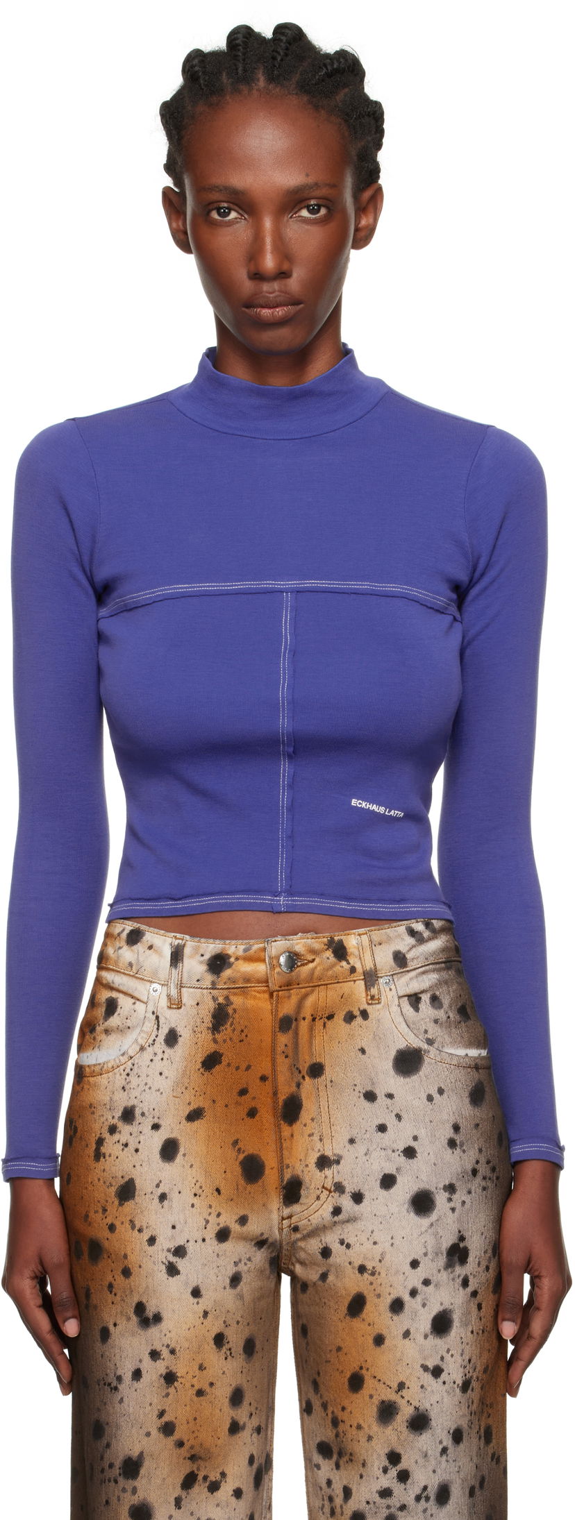 Džemper Eckhaus Latta Eckhaus Latta Lapped Baby Turtleneck Top Ljubičasta | 305-EL-PF25-U -