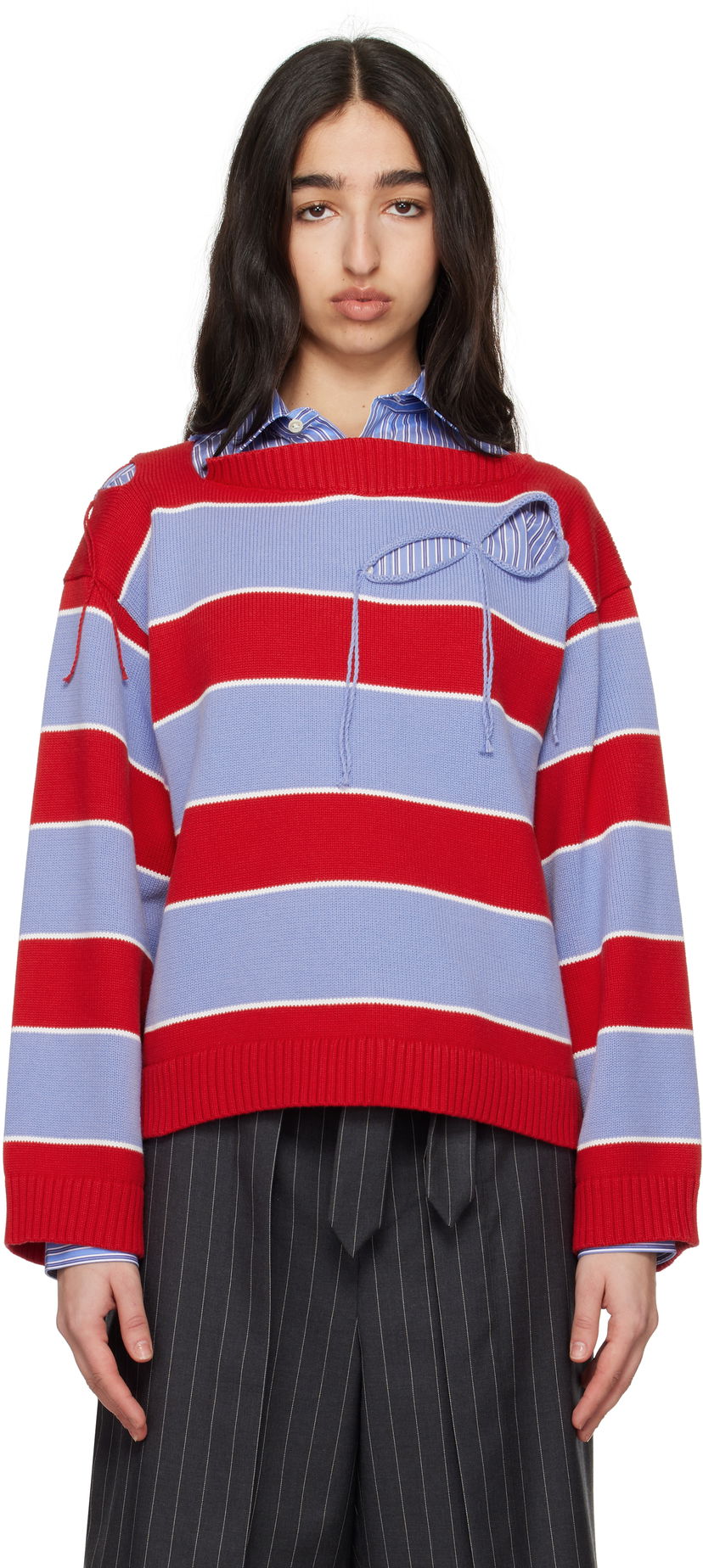 Džemper Charles Jeffrey Loverboy Charles Jeffrey LOVERBOY Slash Stripe Knit Sweater Višebojno | 54091301