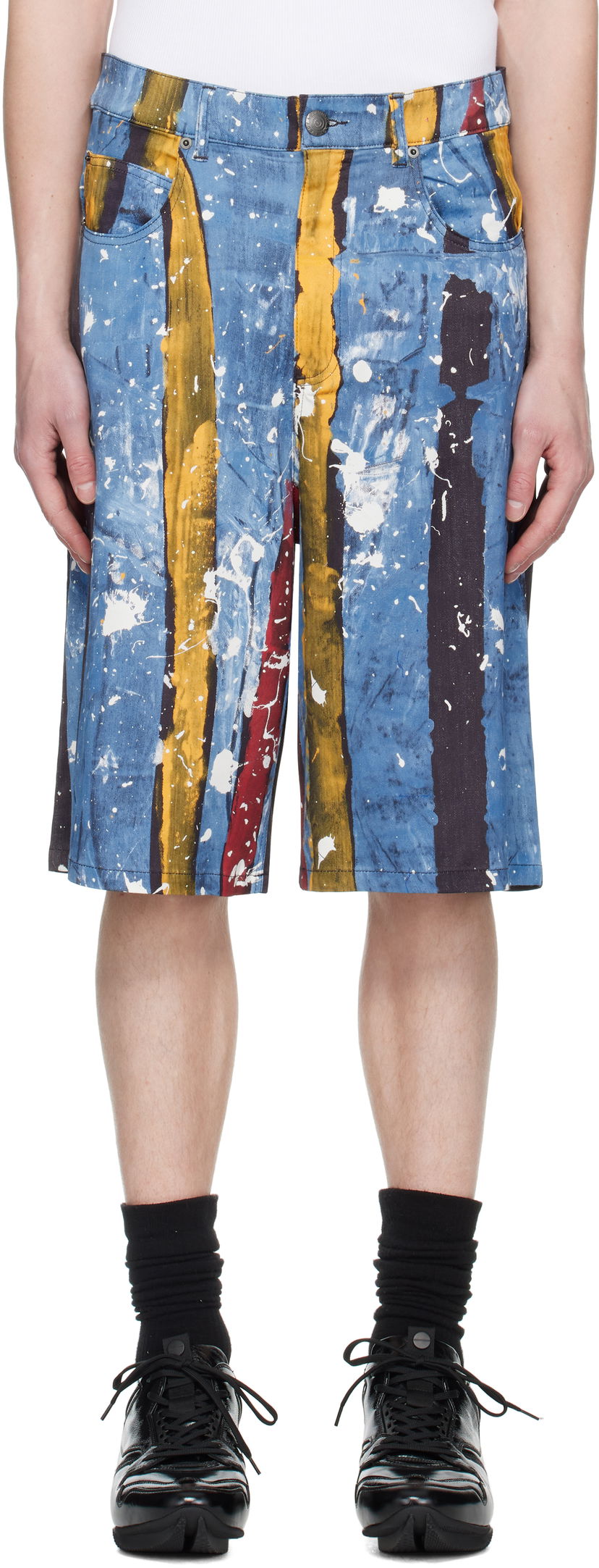 Kratke hlače Charles Jeffrey Loverboy Charles Jeffrey LOVERBOY Silky Print Shorts Plava | 54040301