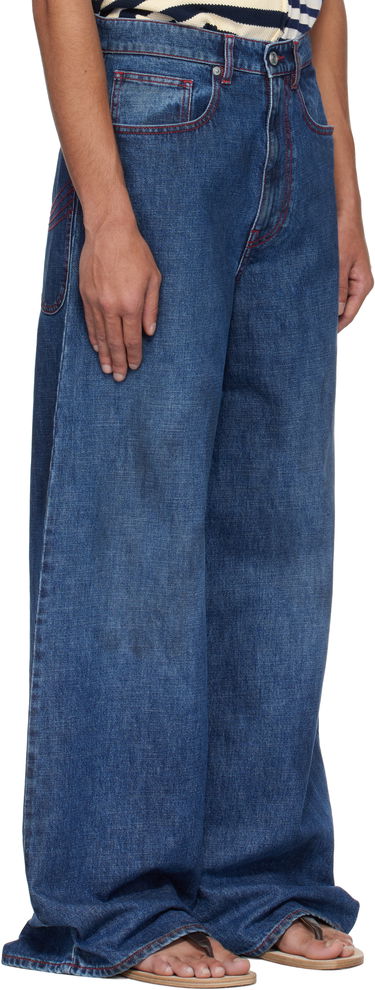 Jeans ERL ERL Baggy Indiana Distressed Jeans Plava | ERL10P013, 1