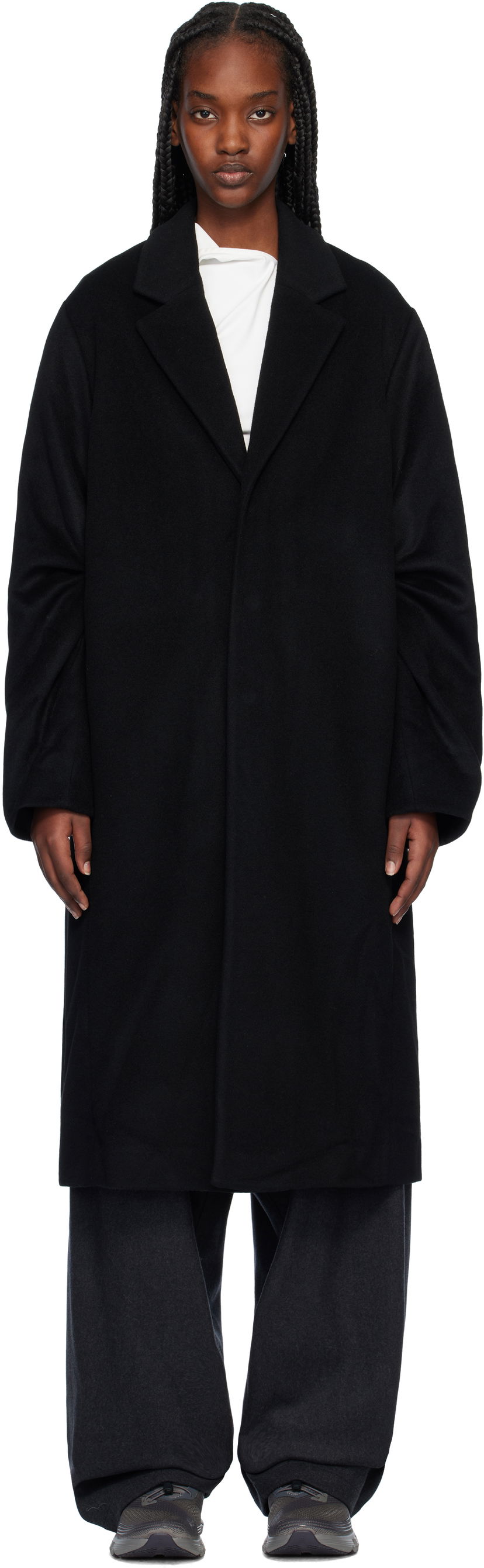 Trenčkot Post Archive Faction (PAF) Oversized Wool Coat Crna | 7.0 OCR-B
