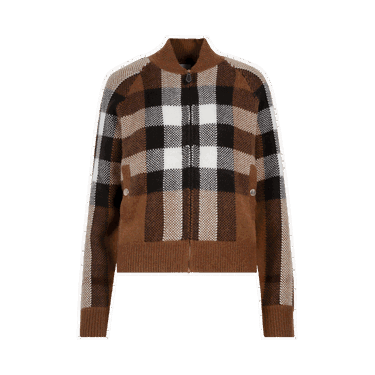 Bomber jakna Burberry Intarsia Check Bomber Jacket Smeđa | 8048445, 0