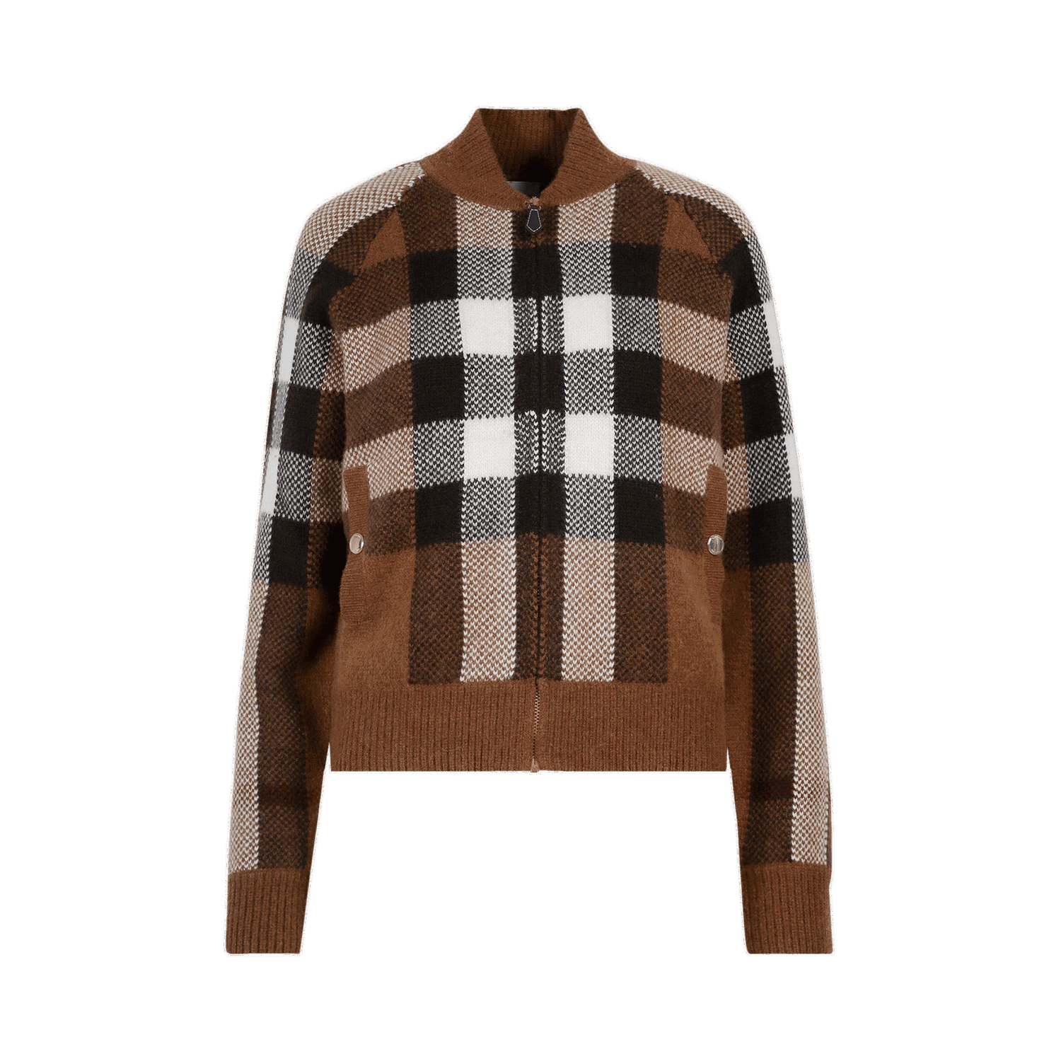 Bomber jakna Burberry Intarsia Check Bomber Jacket Smeđa | 8048445, 0
