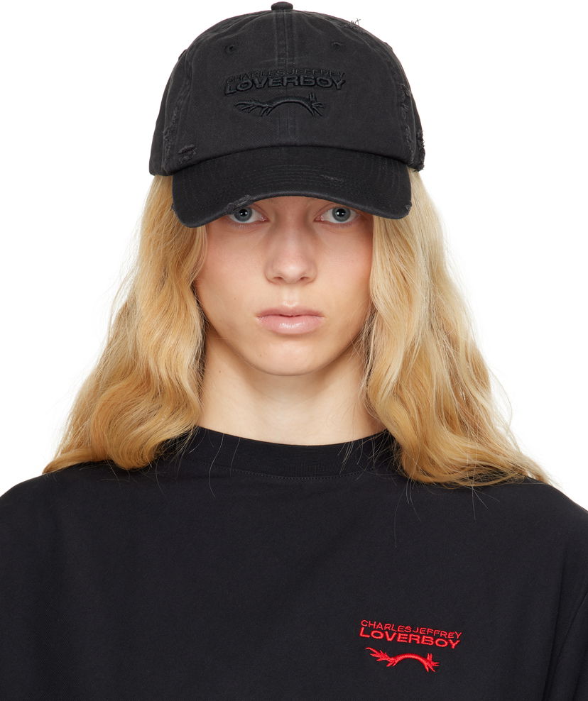 Kapa Charles Jeffrey Loverboy Charles Jeffrey LOVERBOY Distressed Logo Cap Crna | 54130501