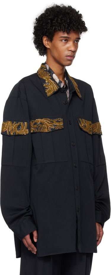 Košulja Dries Van Noten Dries Van Noten Embroidered Shirt Crna | 251-020757-1473, 1