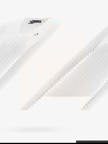 Džemper Polo by Ralph Lauren White Cable Knit V-Neck Sweater Bijela | 211891641001, 0