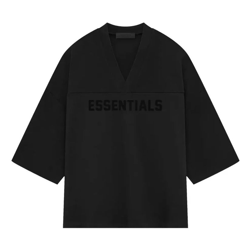 Majica kratkih rukava Fear of God Essentials Heavy Jersey Football T-Shirt Crna | 125SP244104F
