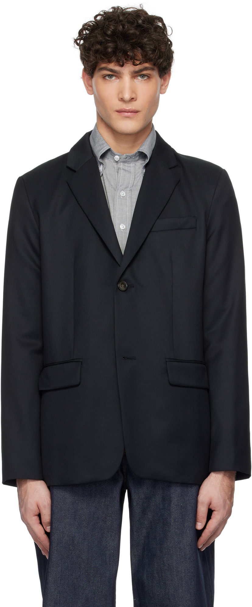 Jakna A.P.C. Single-Breasted Blazer Crna | WOAPO-H03136