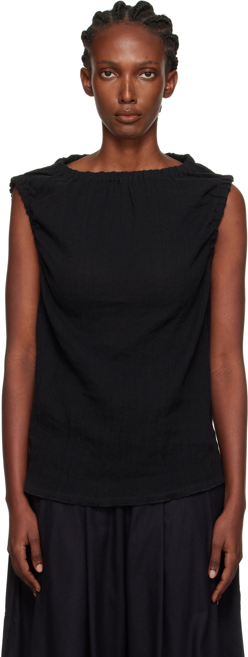 Majica bez rukava Baserange Baserange Mia Sleeveless Top Crna | TSMI-CL-AU25