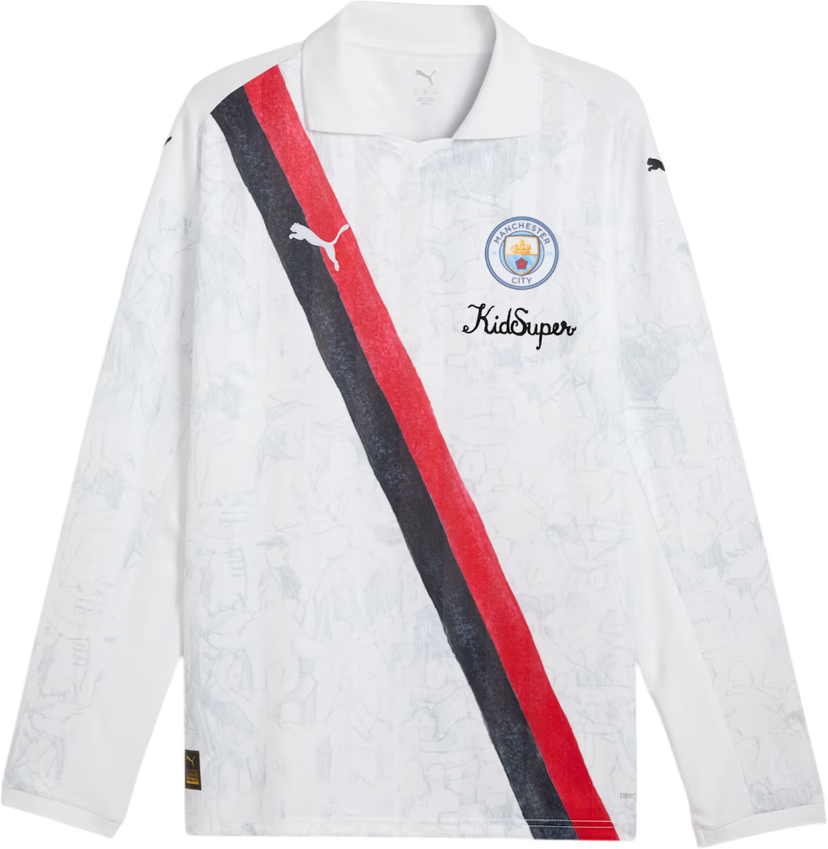 Majica kratkih rukava Puma KidSuper MCFC Retro Long Sleeve Shirt Bijela | 606850-07