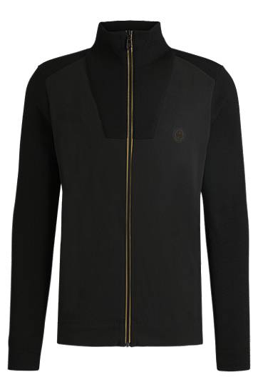 Džemper BOSS Knitted Jacket with Double B Monogram Crna | 50528940