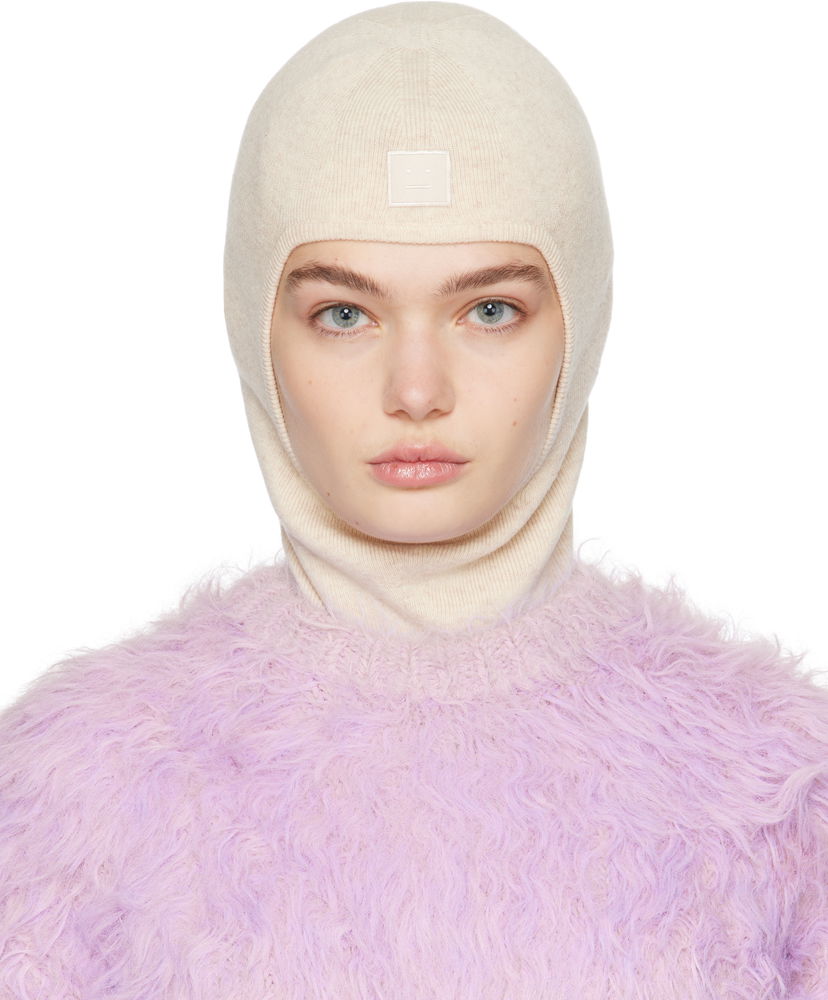Kapica Acne Studios Acne Studios Face Logo Balaclava Bež | C40391-