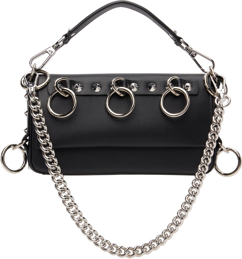 Ručna torbica R13 Vivian Studded O-Ring Chain Bag Crna | R13WA061-A001